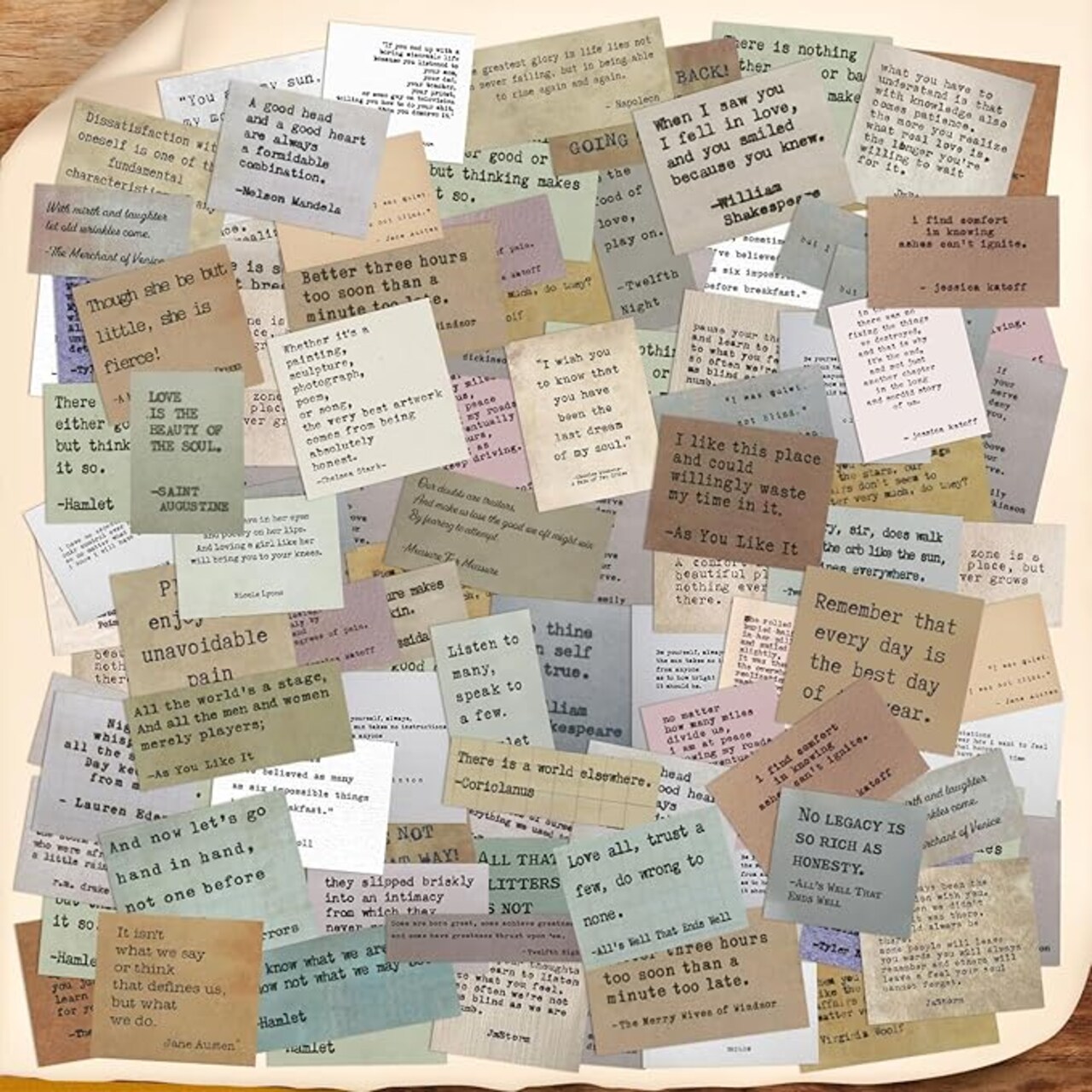 240pc Vintage Typewriter Quote Stickers - Inspirational & Motivational Aesthetic Decals for Scrapbooking, Junk Journals & Planners - 60 Unique Literary Designs for Water Bottles, Laptops & Teachers